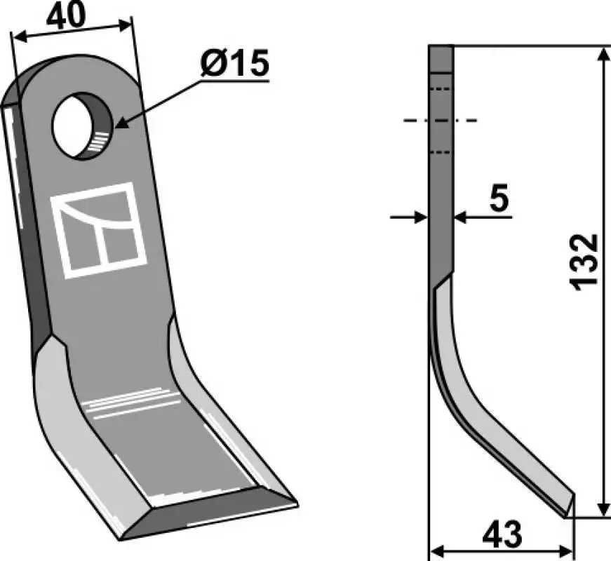 Y-Messer 132x40mm